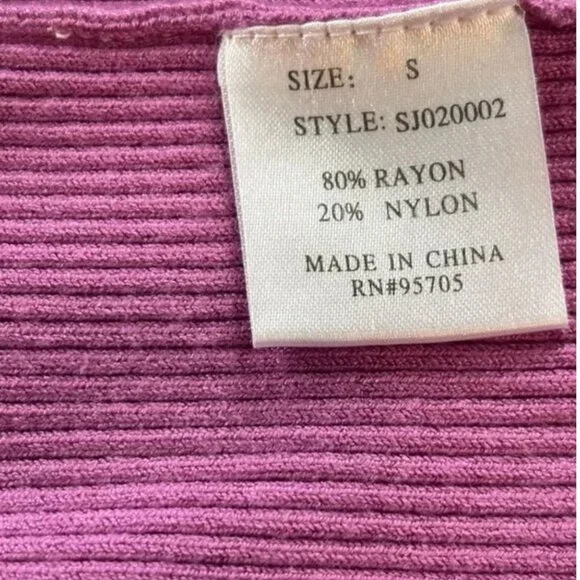 Plugg Vintage Y2K Ribbed Lace-up Sweater Pink/Purple Size Small - Picture 5 of 7